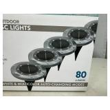 New 8 Pack of LED Solar Disc Landscape Lights