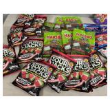 Assorted Candy, Haribo Gummy, Blow Pops, Sour Jacks, Charms Pops, Etc