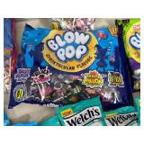 Large Lot of Assorted Candy, Blow Pops, Welch