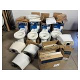 Large Lot of New / Unused Toilet Parts, Tanks, Bowls, Etc