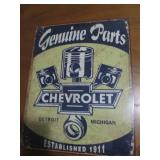 Chevrolet metal sign, measures 12 x...