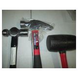 Rip hammer, ball peen hammer and ru...