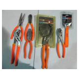 Assorted heavy duty pliers and wren...