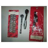 1/4in drive ratchet, 3pc extension ...