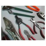Assorted pliers, Channel lock and v...