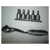 3/8in ratchet, 3/8in torx sockets a...