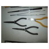Long reach pliers, tweezers and tel...