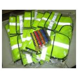 Flourescent Mesh safety vests and 5...