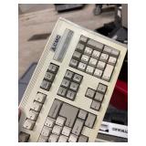 Large Bin w/Assorted Vintage Computer Keyboards & Other Items
