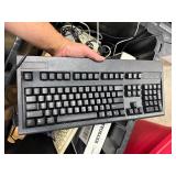 Large Bin w/Assorted Vintage Computer Keyboards & Other Items