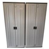 Two Suncast Plastic Cabinets