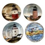 Set of 4 Collector Lighthouse Plates