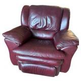 Wine Red Leather Reclining Chair