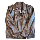 NWT Chico’s Brown Leather Jacket - Ladies Size 16/18