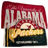 University of Alabama and Packers Throw Blankets