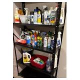 Household Cleaners & Black Metal Shelf