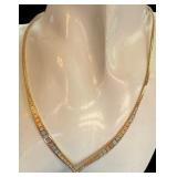 14K Tri Color “V” Shape Necklace