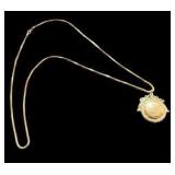 Vintage 14K Swivel Locket Pendant Necklace