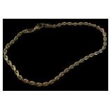 14k Gold Rope Chain Bracelet