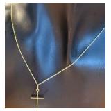 14K Gold 20” Cross Necklace