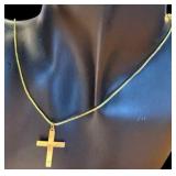 Large Cross Necklace - 14K Chain