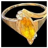 10K Yellow Citrine Ring