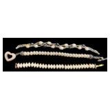 Three Pearl Beaded Bracelets