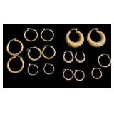 Collection of Gold Hoop Earrings