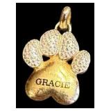 14K "Gracie" Paw Print Pendant