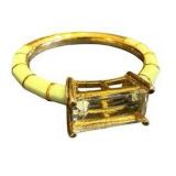 Ross-Simons 1.70 Carat Prasiolite Ring with Green Enamel in 18kt Gold Over Sterling Silver