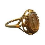 Ross-Simons Italian 18kt Gold Over Sterling Miraculous Medal Frame Ring