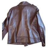 NWT Chico’s Brown Leather Jacket - Ladies Size 16/18