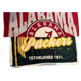 University of Alabama and Packers Throw Blankets