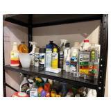Household Cleaners & Black Metal Shelf