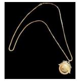 Vintage 14K Swivel Locket Pendant Necklace