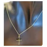 14K Gold 20” Cross Necklace