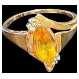 10K Yellow Citrine Ring