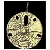 14K Yellow Gold Sand Dollar Pendant