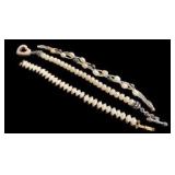 Three Pearl Beaded Bracelets