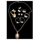 Assortment of Pearl & Gold Tone Jewelry