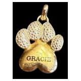 14K "Gracie" Paw Print Pendant