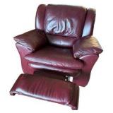 Wine Red Leather Reclining Chair