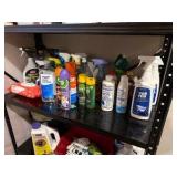 Household Cleaners & Black Metal Shelf