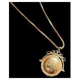 Vintage 14K Swivel Locket Pendant Necklace