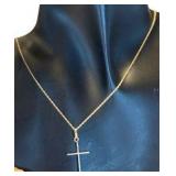 14K Gold 20” Cross Necklace