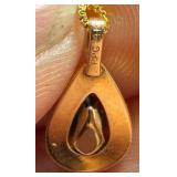 14K Blue Topaz Teardrop Necklace