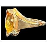 10K Yellow Citrine Ring