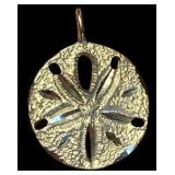 14K Yellow Gold Sand Dollar Pendant