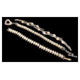 Three Pearl Beaded Bracelets