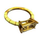 Ross-Simons 1.70 Carat Prasiolite Ring with Green Enamel in 18kt Gold Over Sterling Silver